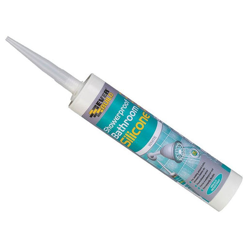 Everbuild Sika Showerproof Bathroom Silicone White 280ml Everbuild Sika - Dynamic Drive