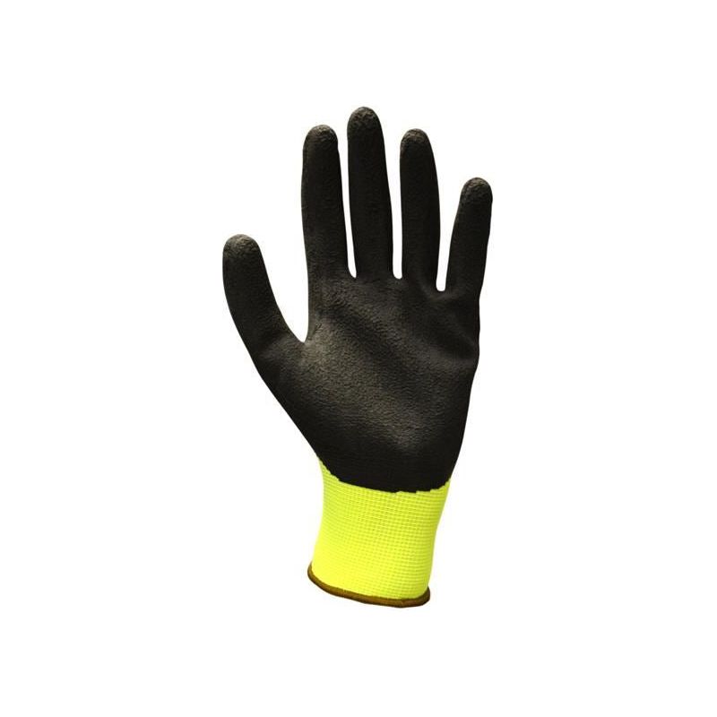 Scan Hi-Vis Yellow Foam Latex Coated Gloves - M (Size 8) Scan - Dynamic Drive