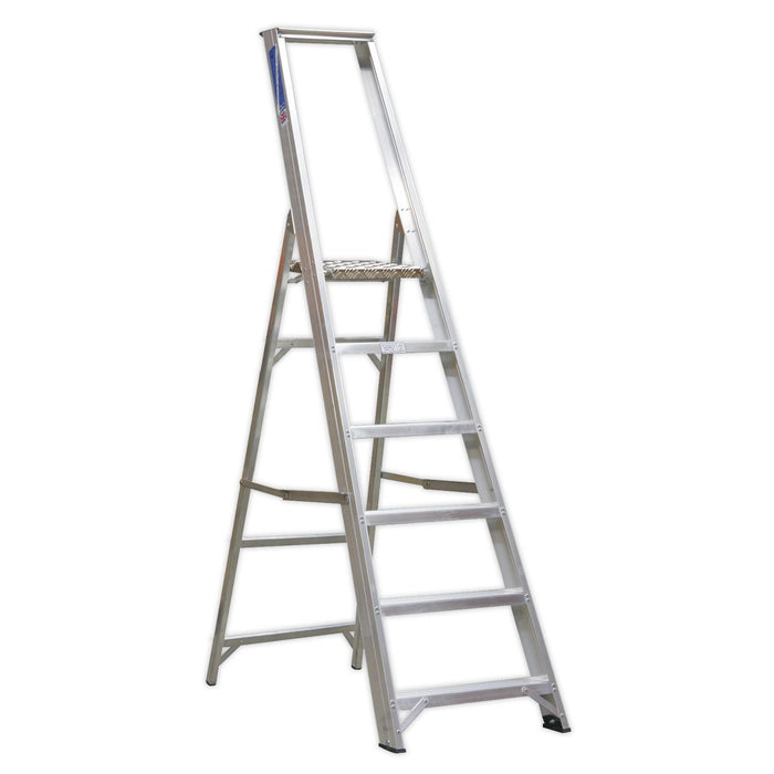 Sealey Industrial Step Ladder 6-Tread Aluminium - BS EN 131 AXL6 Sealey - Dynamic Drive