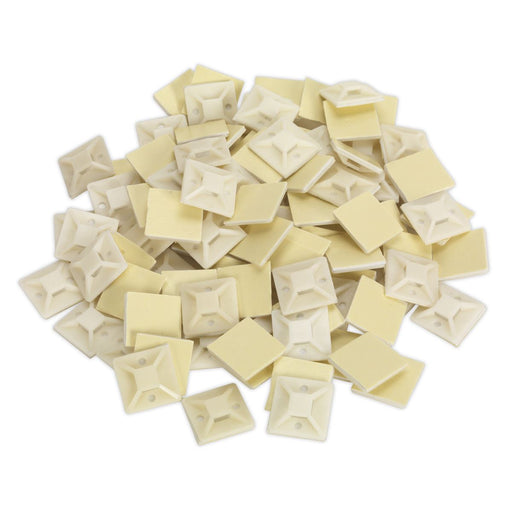 Sealey Self-Adhesive Cable Tie Mount 30 x 30mm White Pack of 100 CTM3030W Sealey - Dynamic Drive