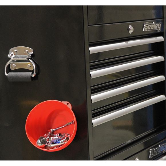 Sealey Magnetic Parts Tray Bowl Dish 150mm Non Marking Small Parts Storage Red Sealey  - Dynamic Drive