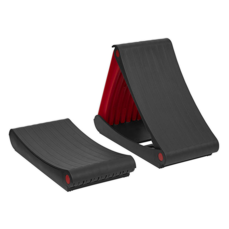 Sealey Folding Wheel Chocks Pair WCF01 Sealey - Dynamic Drive