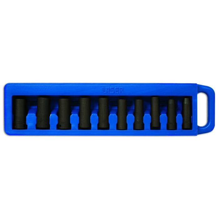 Laser Deep Impact Socket Set 3/8"D 10pc 2424 Laser - Dynamic Drive