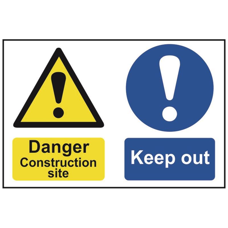 Scan Danger Construction Site Keep Out - PVC Sign 600 x 400mm Scan - Dynamic Drive
