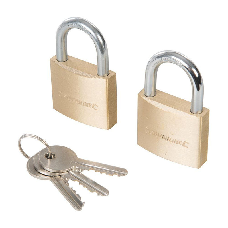 Silverline Keyed Alike Padlocks 2pk 40mm Silverline - Dynamic Drive
