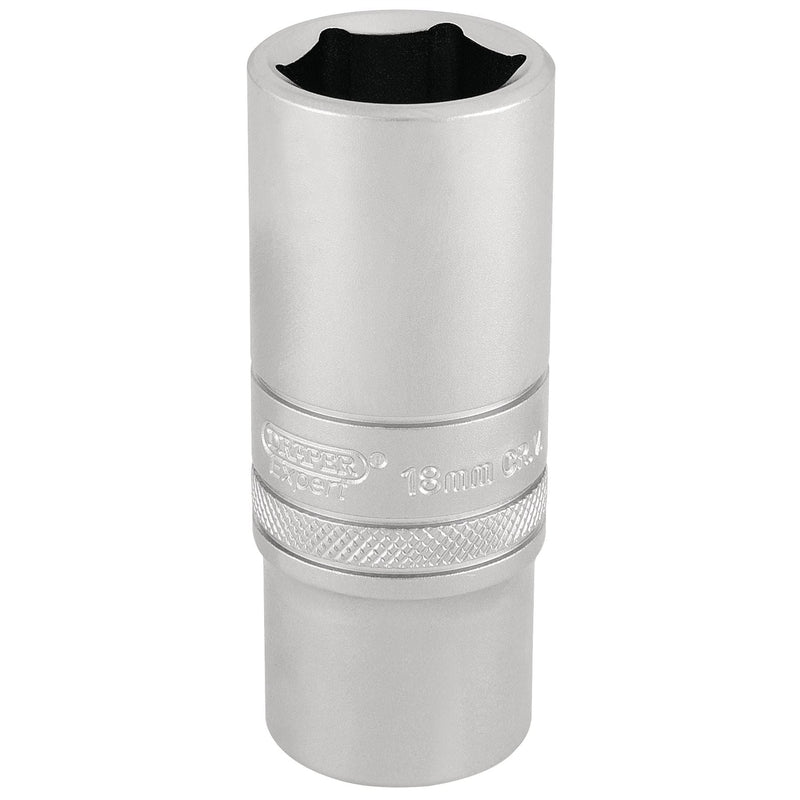 Draper HI-TORQ 6 Point Deep Socket, 3/8" Sq. Dr., 18mm 17545 Draper - Dynamic Drive