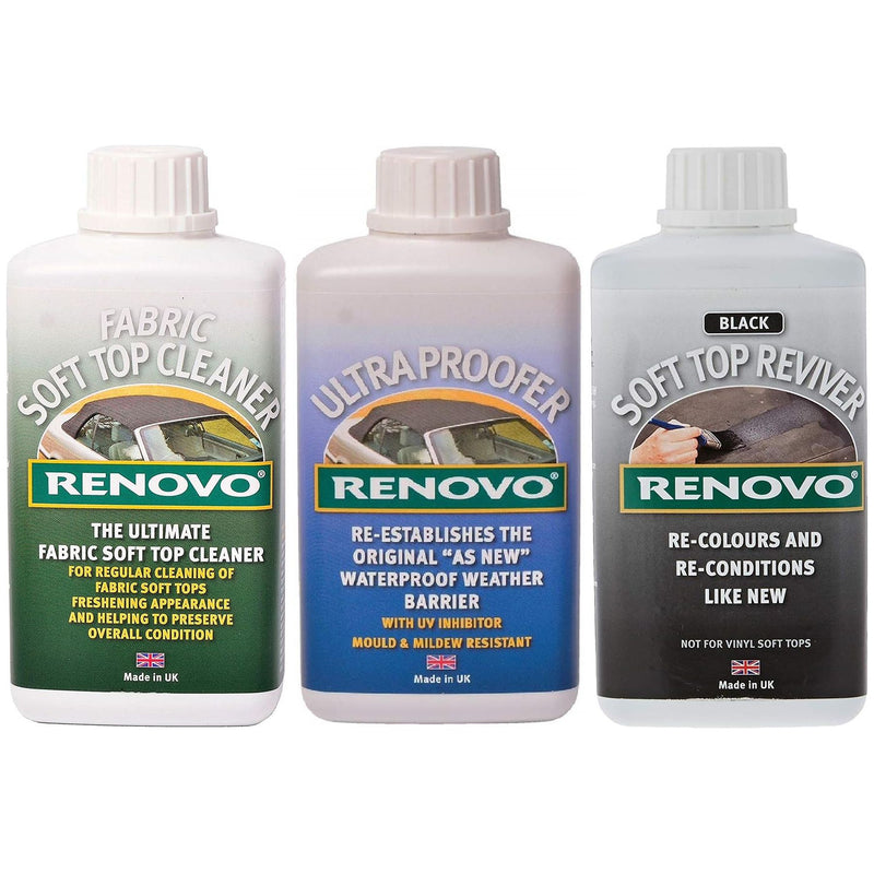 Renovo ***Black Restore Kit*** Soft Top Canvas Cleaner & Reviver & Ultra Proofer Renovo  - Dynamic Drive