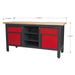 Sealey Workstation with 2 Drawers 2 Cupboards & Open Storage AP1905A Sealey - Dynamic Drive