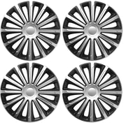 4x Wheel Trims Hub Caps 14" Covers in Silver & Black Alloy Look Versaco  - Dynamic Drive