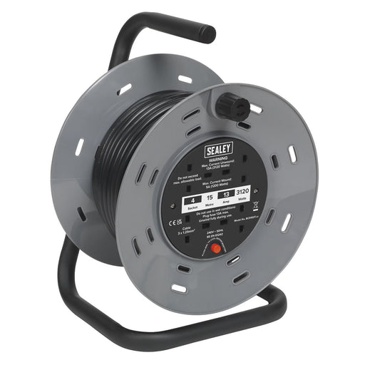 Sealey Cable Reel 15m 3 x 230V Thermal Trip BCR153T Sealey  - Dynamic Drive