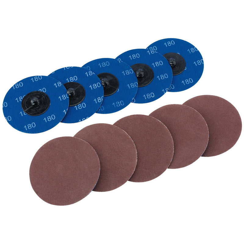 Draper Aluminium Oxide Sanding Discs, 75mm, 180 Grit (Pack of 10) 75618 Draper - Dynamic Drive