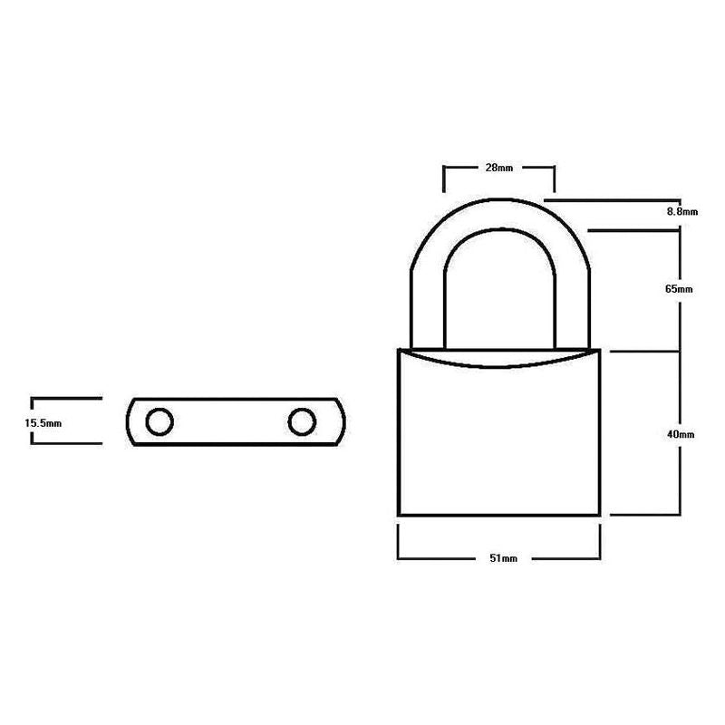 Squire LN5/2.5 Lion Brass Padlock 5-Pin 50mm - 65mm Long Shackle Squire - Dynamic Drive