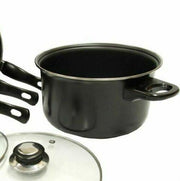 Leisurewize 7 piece Cookware Set Pan Saucepan Set Carbon Non Stick Glass Lids Leisurewize  - Dynamic Drive