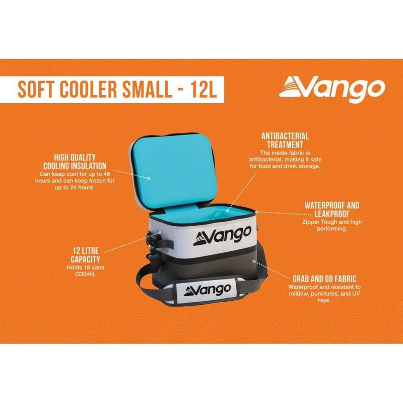 Vango Soft Cooler Small - 12L Cooler Coolbox 12L Cool Grey Vango - Dynamic Drive
