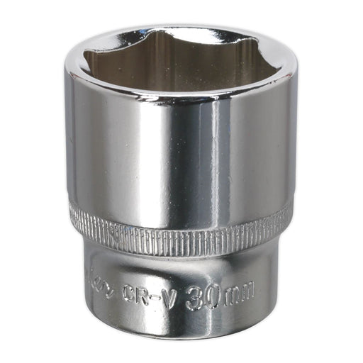 Sealey WallDrive Socket 30mm 1/2"Sq Drive Fully Polished SP1230 Sealey - Dynamic Drive