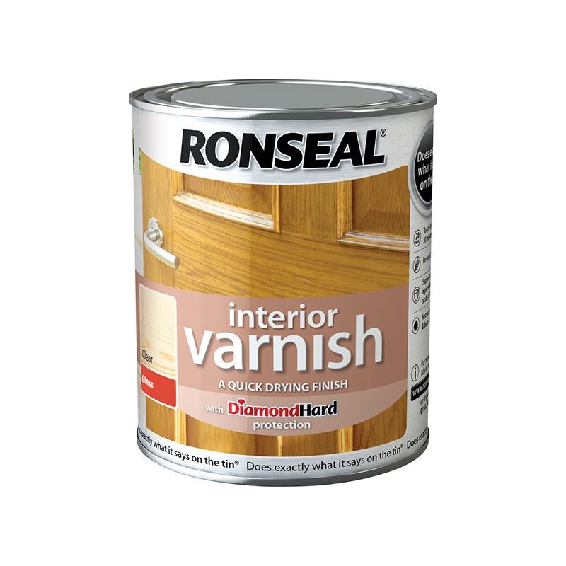 Ronseal Interior Varnish Quick Dry Gloss Clear 750ml Ronseal - Dynamic Drive