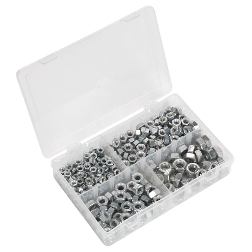 Sealey Steel Nut Assortment 1/4"-1/2"UNC 320pc AB030SN Sealey - Dynamic Drive