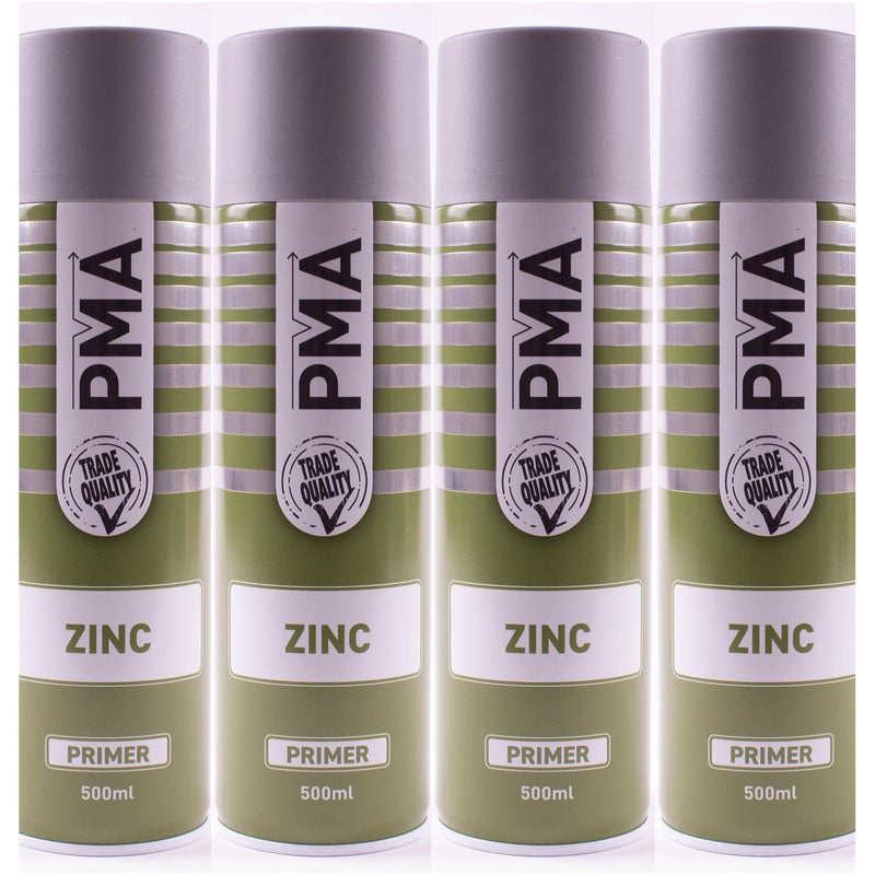 4x Autotek Professional Zinc Primer 500ml Spray Paint High Coverage Autotek - Dynamic Drive