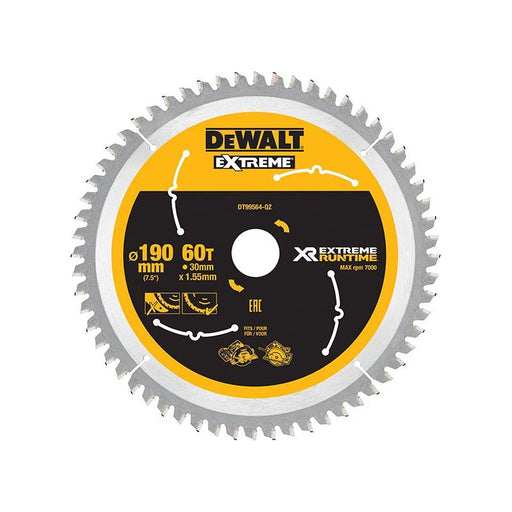 Dewalt Power Tools XR FlexVolt Circular Saw Blade 190 x 30mm x 60T DeWALT Power Tools - Dynamic Drive