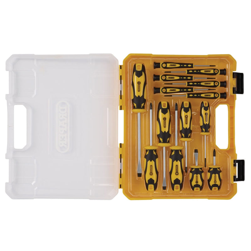 Draper Screwdriver Set with Case, Yellow (14 Piece) 03988 Draper - Dynamic Drive