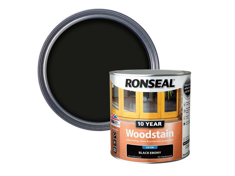 Ronseal 10 Year Woodstain Ebony 750ml Ronseal - Dynamic Drive