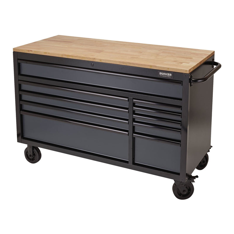Draper BUNKER Workbench Roller Tool Cabinet, 10 Drawer, 56", Grey 08227 Draper - Dynamic Drive