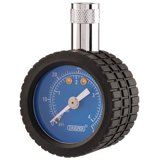Draper Tyre Pressure Gauge TPG5, 0 - 60psi, 0 - 4 bar 91364 Draper - Dynamic Drive