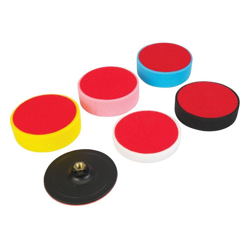 Silverline Hook & Loop Polishing Foam Head Kit 6pce 150 x 50mm Silverline - Dynamic Drive
