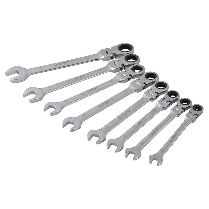 Bluespot Tools Flexible Head Ratchet Set, 8 Piece BlueSpot Tools - Dynamic Drive