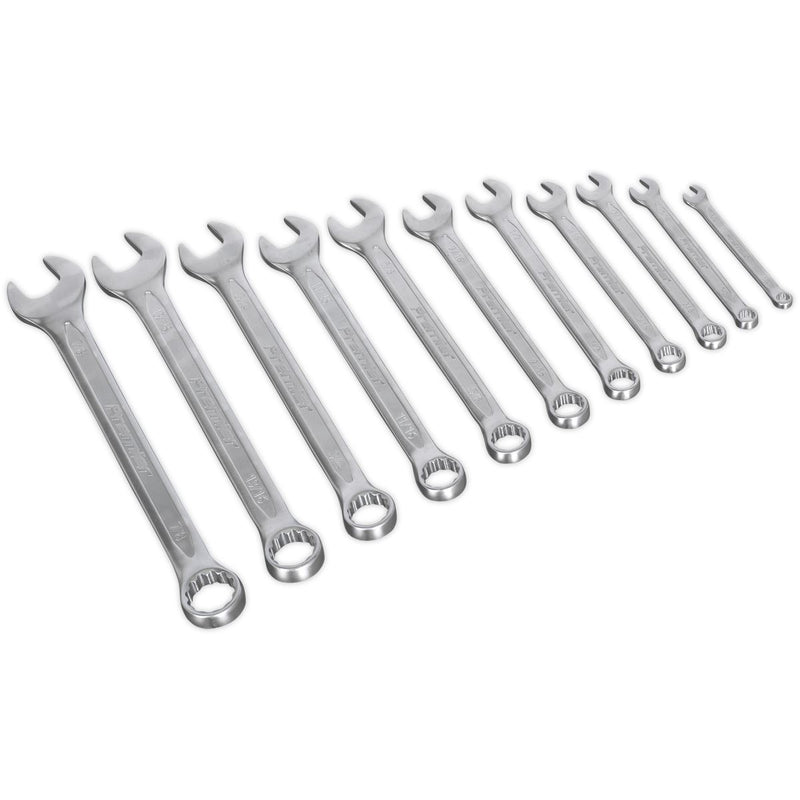 Sealey Premier Combination Spanner Set 11pc Imperial Cold Stamped Tray 1/4"-7/8" Sealey  - Dynamic Drive