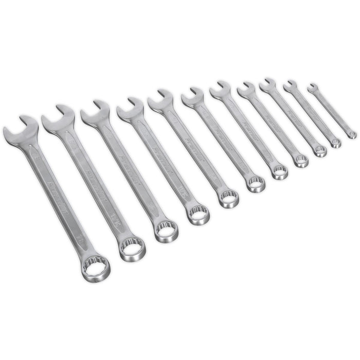 Sealey Premier Combination Spanner Set 11pc Imperial Cold Stamped Tray 1/4"-7/8" Sealey  - Dynamic Drive