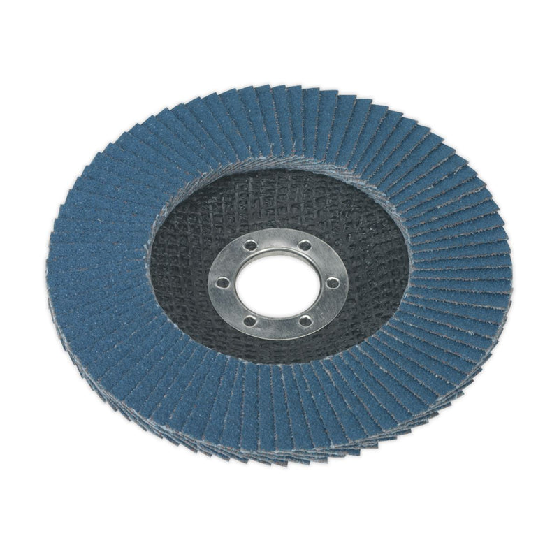 Sealey Flap Disc Zirconium125mm22mm Bore 80Grit FD12580 Sealey - Dynamic Drive