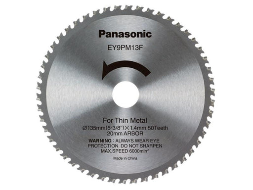 Panasonic EY9PM13F32 Metal Cutting TCT Blade 135 x 20mm x 50T Panasonic - Dynamic Drive