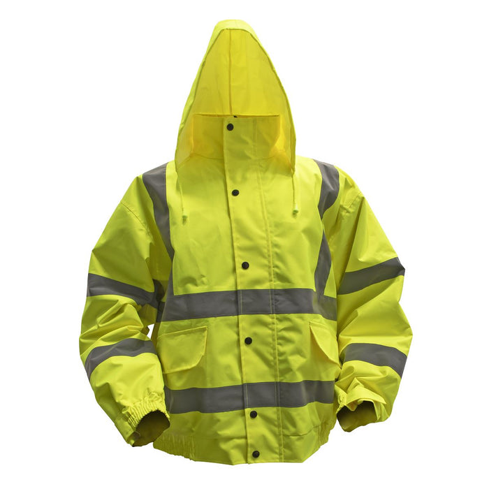 Worksafe Hi-Vis Yellow Jacket with Quilted Lining Elasticated Waist & Cuffs XXL Worksafe - Dynamic Drive