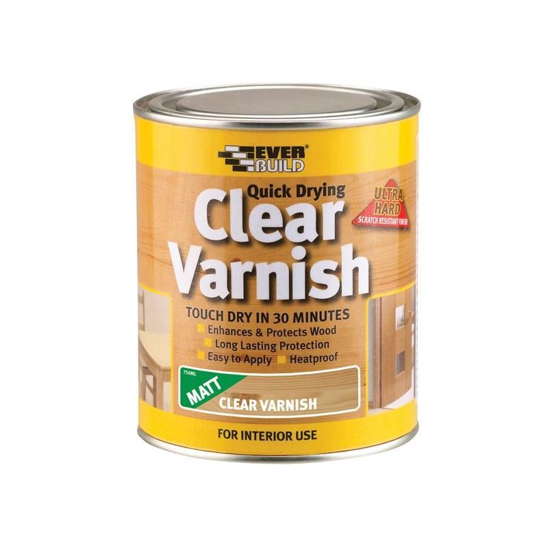 Everbuild Sika Quick Dry Wood Varnish Matt Clear 2.5 litre Everbuild Sika - Dynamic Drive