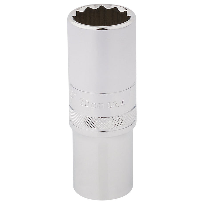 Draper HI-TORQ 12 Point Deep Socket, 1/2" Sq. Dr., 20mm 33787 Draper - Dynamic Drive