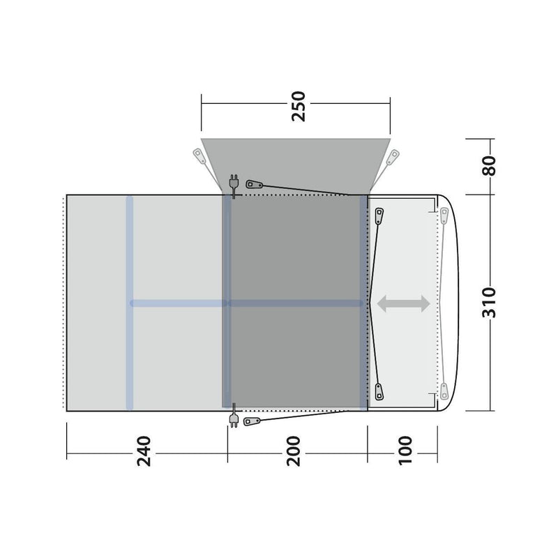 Outwell Jonesville 440SA Flex Drive-Away Awning Campervan 175 - 200 cm Outwell - Dynamic Drive