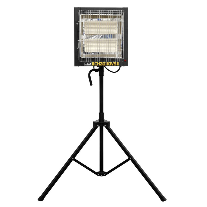 Sealey Ceramic Heater with Telescopic Tripod Stand 1.2/2.4kW - 110V Sealey  - Dynamic Drive
