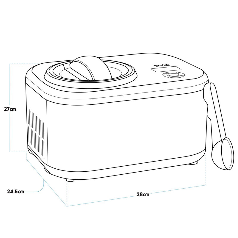 Baridi Automatic Churning Ice Cream Machine 1.5L - Black DH240 Baridi - Dynamic Drive