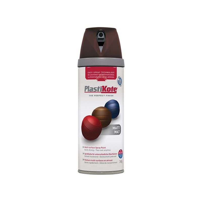 Plastikote Twist & Spray Matt Chocolate 400ml PlastiKote - Dynamic Drive