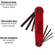 Teng Tools Folding Hex Key Set 1.5-6 mm ALU 7 Pieces Teng Tools - Dynamic Drive