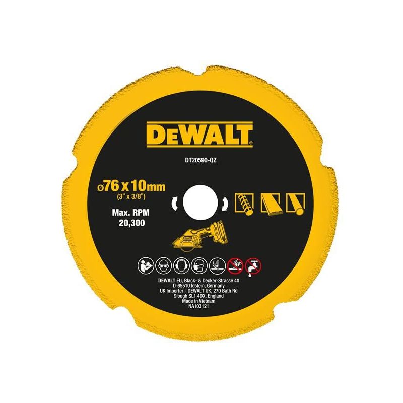 Dewalt Power Tools DT20590 Diamond Multi Material Blade 75mm DeWALT Power Tools - Dynamic Drive