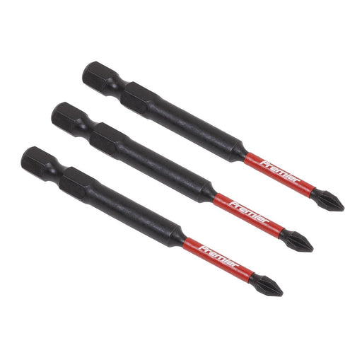 Sealey Phillips #1 Impact Power Tool Bits 75mm 3pc AK8254 Sealey - Dynamic Drive