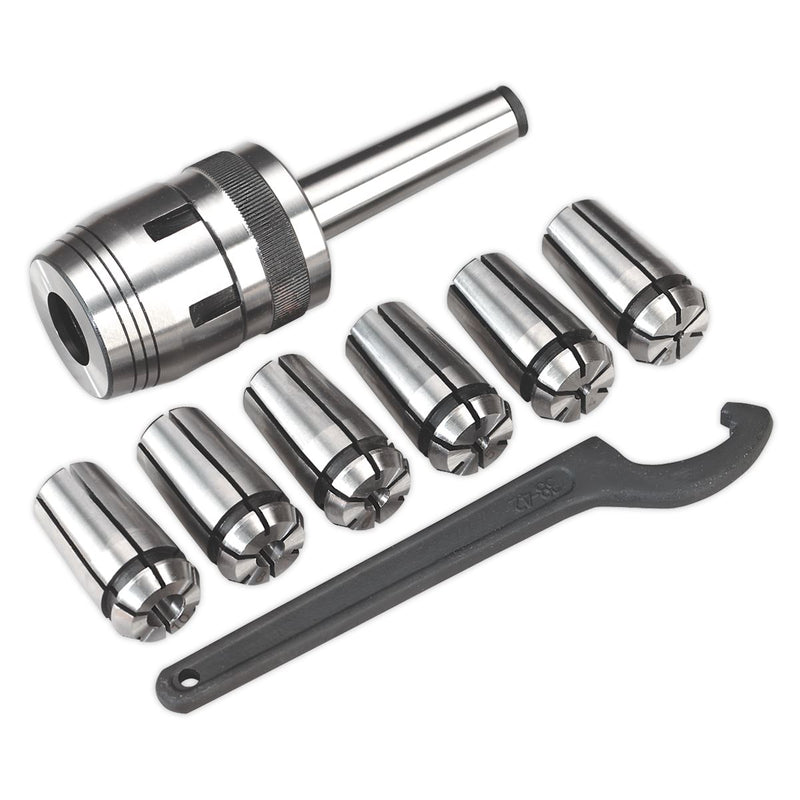Sealey Mill Chuck Set MT2-M10 3-10mm SM2503MCSET Sealey  - Dynamic Drive