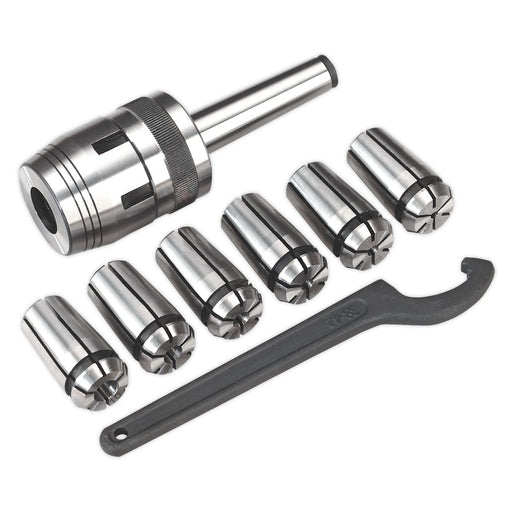 Sealey Mill Chuck Set MT2-M10 3-10mm SM2503MCSET Sealey  - Dynamic Drive