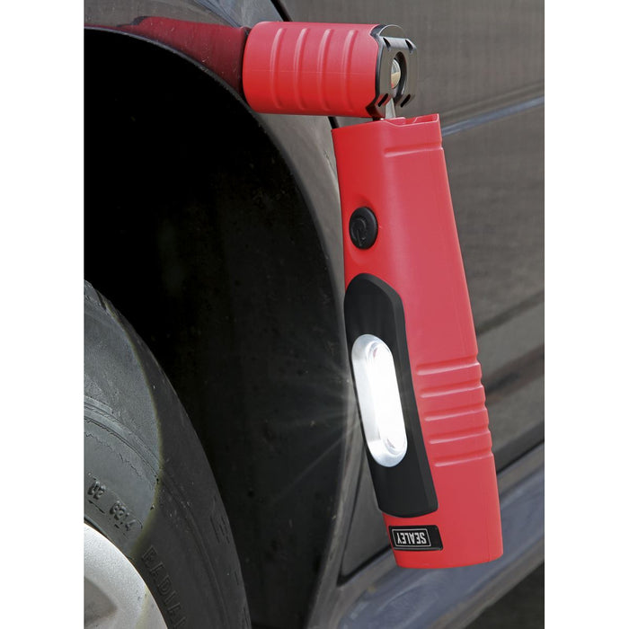 Sealey Red Rechargeable 360° Inspection Lamp 7 SMD+3W LED Lithium-ion Sealey  - Dynamic Drive