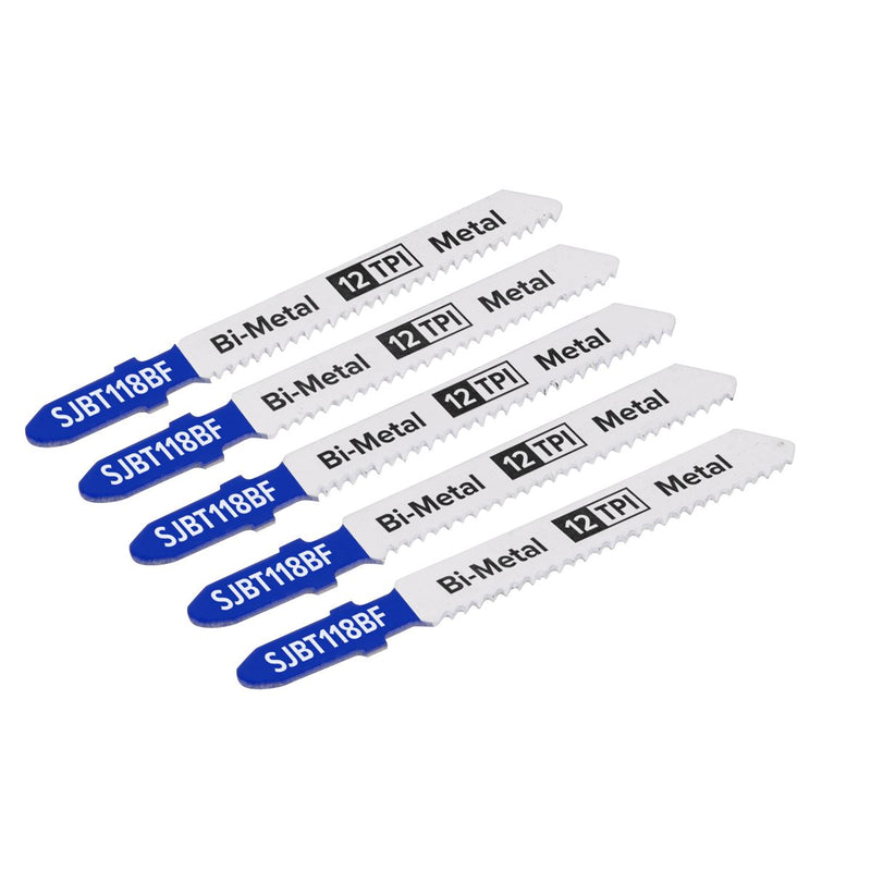 Sealey Jigsaw Blade Metal 75mm 12tpi Pack of 5 SJBT118BF Sealey - Dynamic Drive