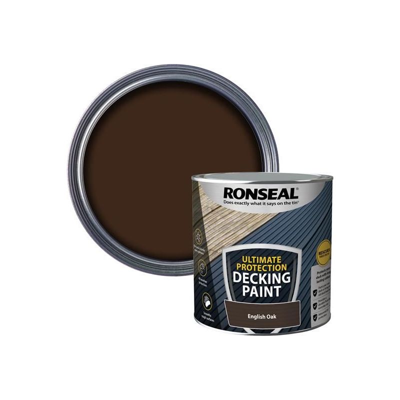 Ronseal Ultimate Protection Decking Paint English Oak 2.5 litre Ronseal - Dynamic Drive