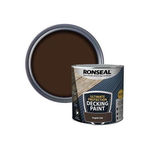 Ronseal Ultimate Protection Decking Paint English Oak 2.5 litre Ronseal - Dynamic Drive