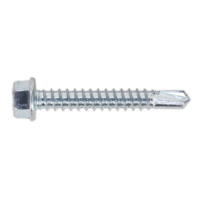 Sealey Self Drilling Screw 5.5 x 38mm Hex Head Zinc Pack of 100 SDHX5538 Sealey - Dynamic Drive